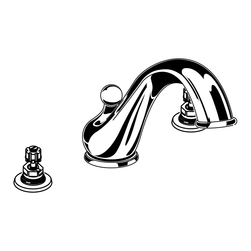Amarilis Jasmine Deck Mounted Tub Faucet Containing Only Spout In Black Nickel/Polished Brass